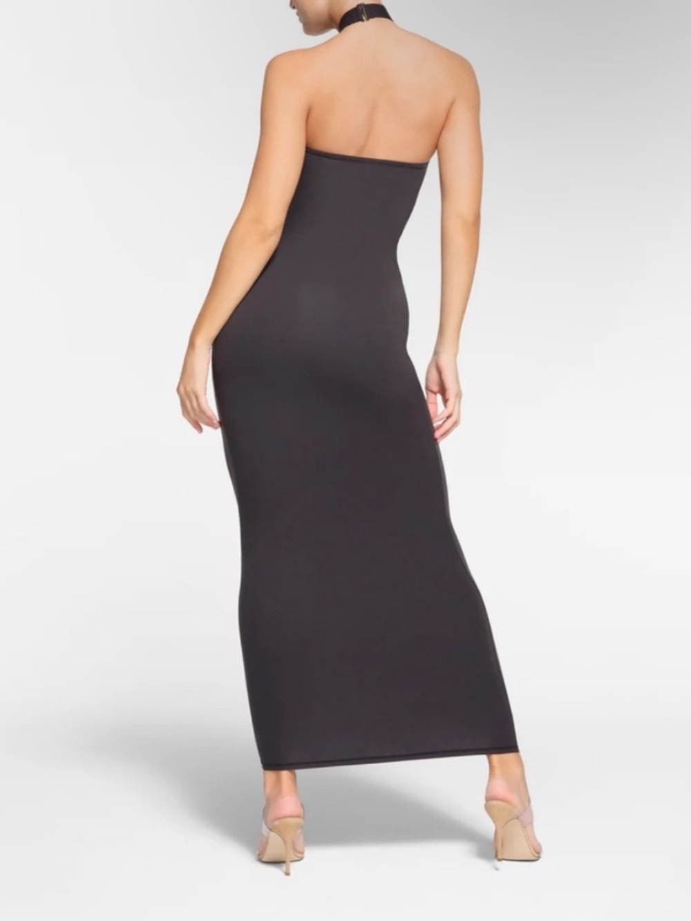 SKIMS Black Halter Wrap Maxi Dress - Picture 4 of 4